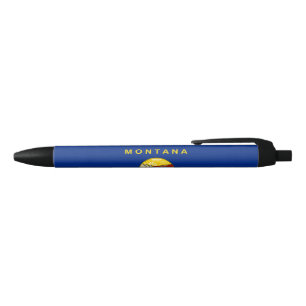 State Flag of Montana Black Ink Pen