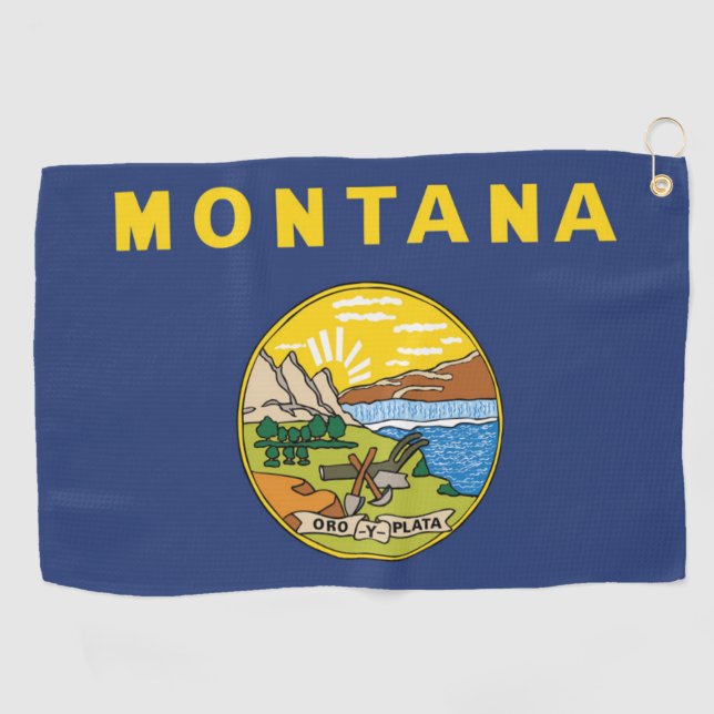 State Flag of Montana, USA Golf Towel (Horizontal)