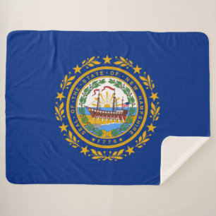 State Flag of New Hampshire Sherpa Blanket