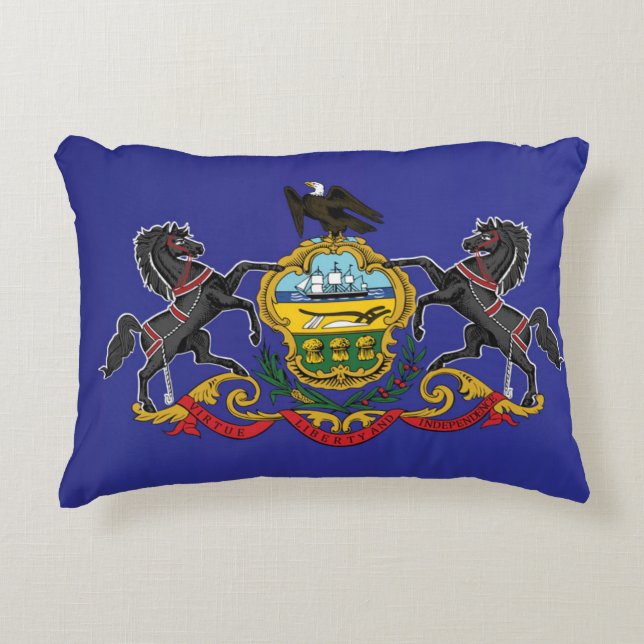 State Flag of Pennsylvania, USA Decorative Cushion (Front)