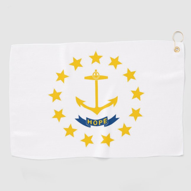 State Flag of Rhode Island, USA Golf Towel (Horizontal)