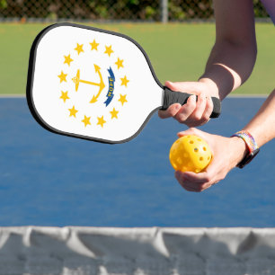 State Flag of Rhode Island, USA Pickleball Paddle