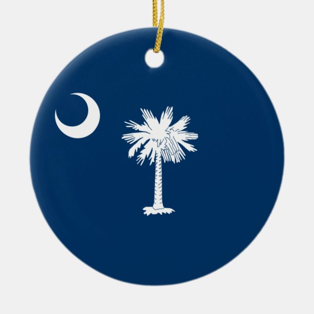 State Flag of South Carolina Ceramic Tree Decoration (Front)
