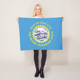 State Flag of South Dakota, USA Fleece Blanket
