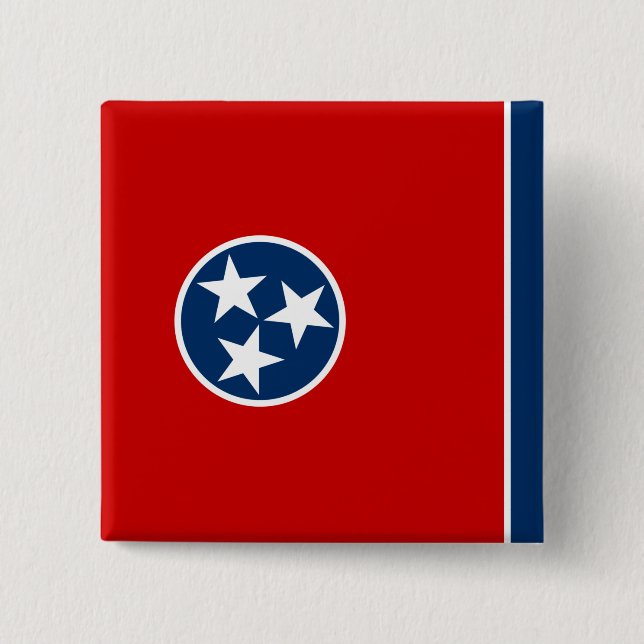 State Flag of Tennessee 15 Cm Square Badge (Front)