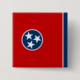 State Flag of Tennessee 15 Cm Square Badge