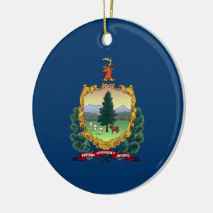 State Flag of Vermont Ceramic Tree Decoration