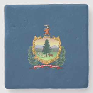 State Flag of Vermont Stone Coaster