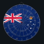 State Flag of Victoria (Australia) Dartboard<br><div class="desc">This design features the flag of Victoria, which is a federated state in southeastern Australia. Victoria is the second-smallest state in Australia. Victoria is bordered by New South Wales to the north and South Australia to the west; Victoria is bounded by the Bass Strait (which separates it from the island...</div>