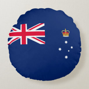 State Flag of Victoria (Australia) Round Cushion