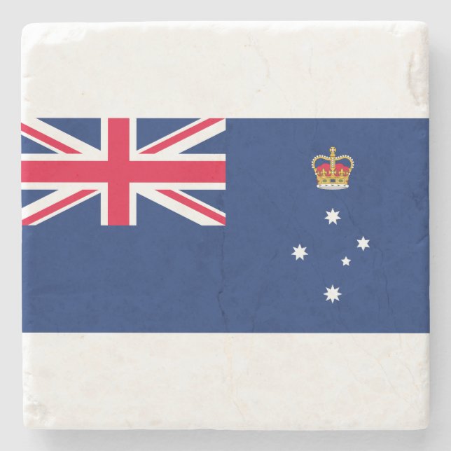 State Flag of Victoria (Australia) Stone Coaster (Front)