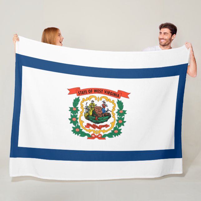 State Flag of West Virginia Fleece Blanket (In Situ)
