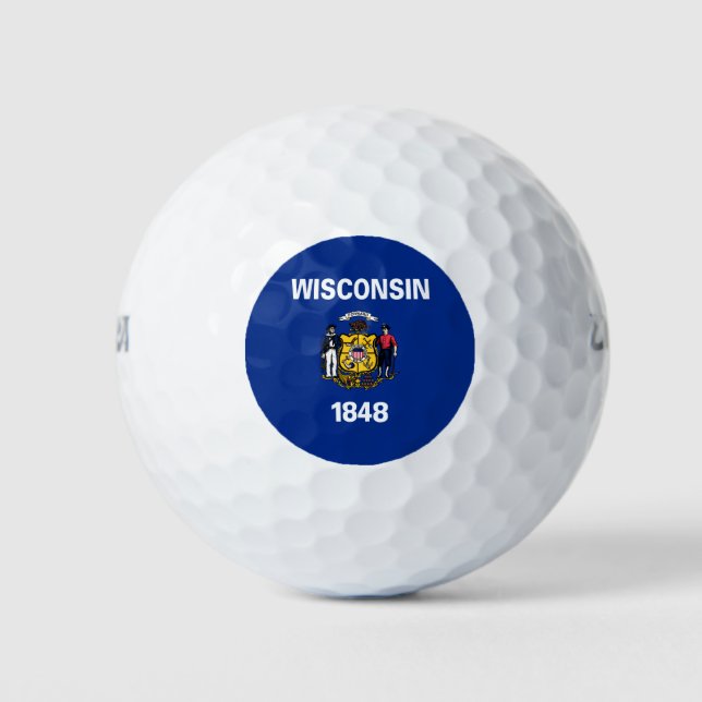 State Flag of Wisconsin Golf Balls (Front)