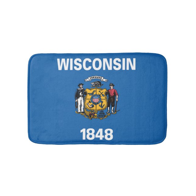 State Flag of Wisconsin, USA Bath Mat (Front)