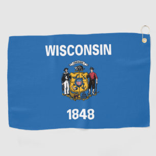 State Flag of Wisconsin, USA Golf Towel