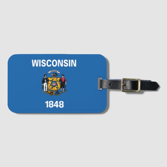 State Flag of Wisconsin, USA Luggage Tag (Front Horizontal)