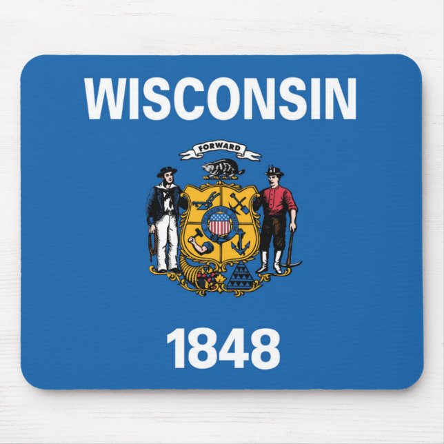 State Flag of Wisconsin, USA Mouse Pad (Front)