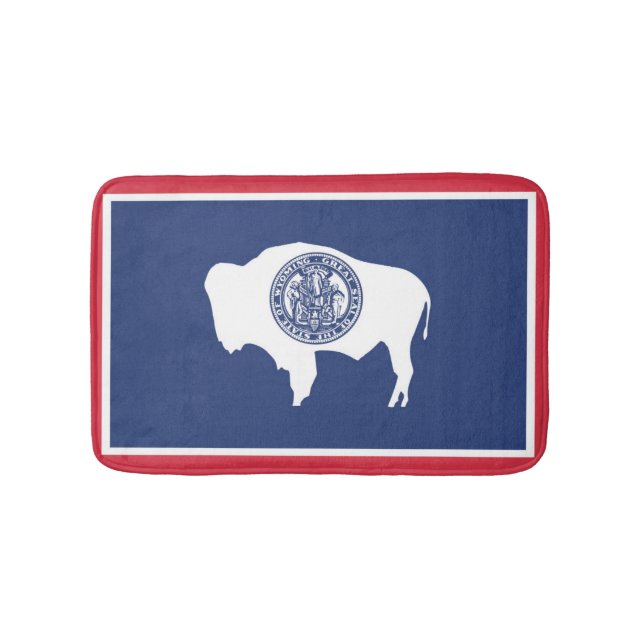 State Flag of Wyoming, USA Bath Mat (Front)