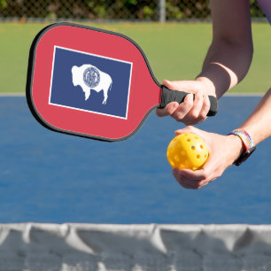 State Flag of Wyoming, USA Pickleball Paddle