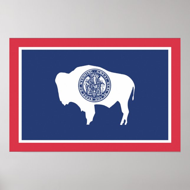 State Flag of Wyoming, USA Poster (Front)