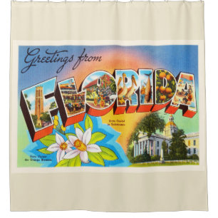 State Florida FL Old Vintage Travel Souvenir Shower Curtain