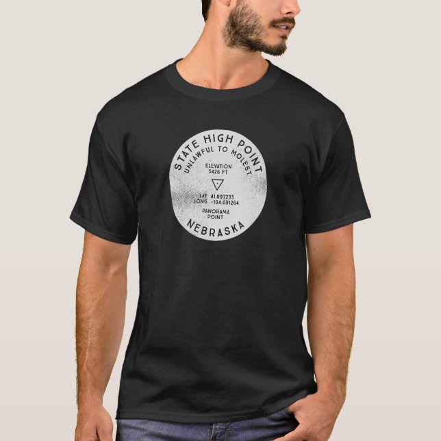 State High Point Nebraska Panorama Point Hike T-Shirt (Front)