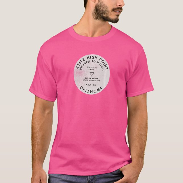 State High Point Oklahoma Black Mesa Hike T-Shirt (Front)