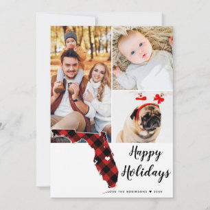 State Holiday Tartan Collage Photo Florida Card