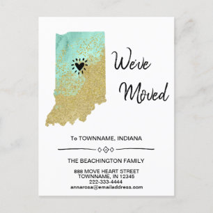 *~* STATE INDIANA New Address Moving Announcement Postcard