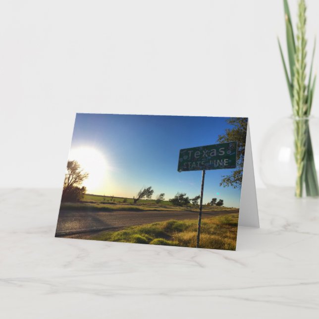 state line sunset greeting card (blank inside) (Front)
