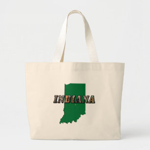 State Map and Picture Text Large Tote Bag