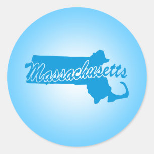 State Massachusetts Classic Round Sticker