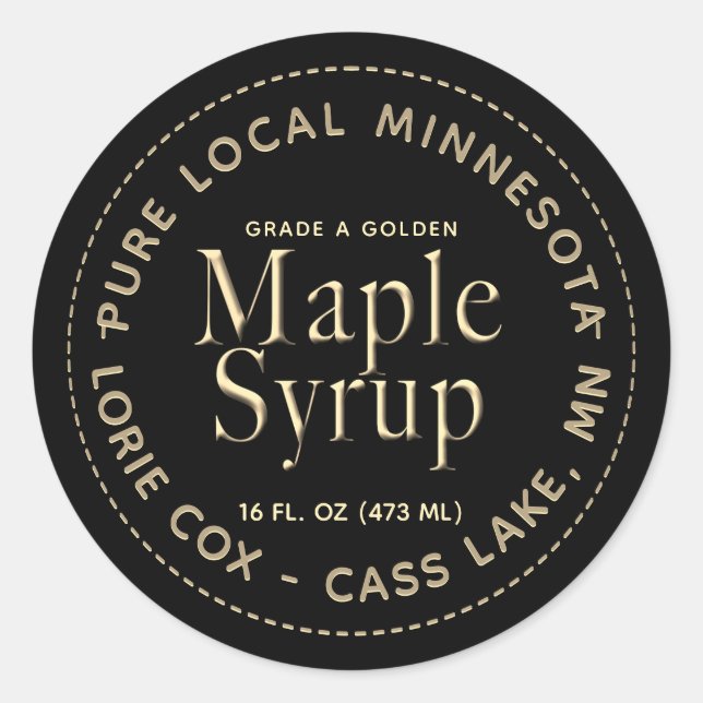 State Name Local Maple Syrup Label (Front)
