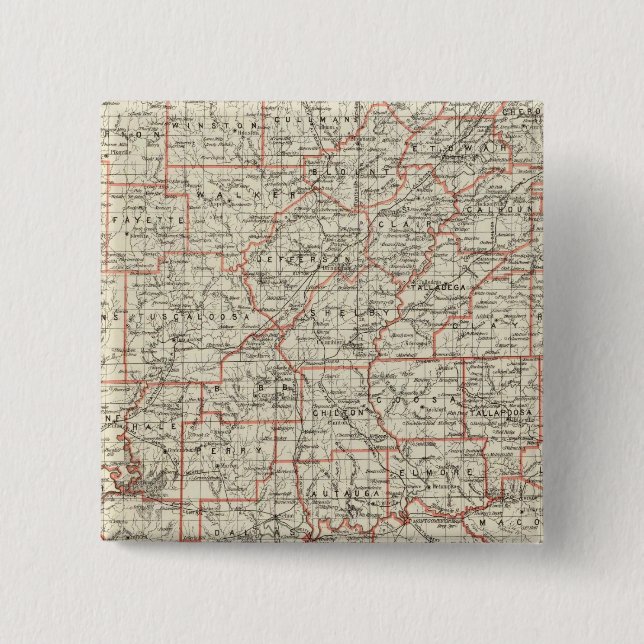 State of Alabama 15 Cm Square Badge (Front)