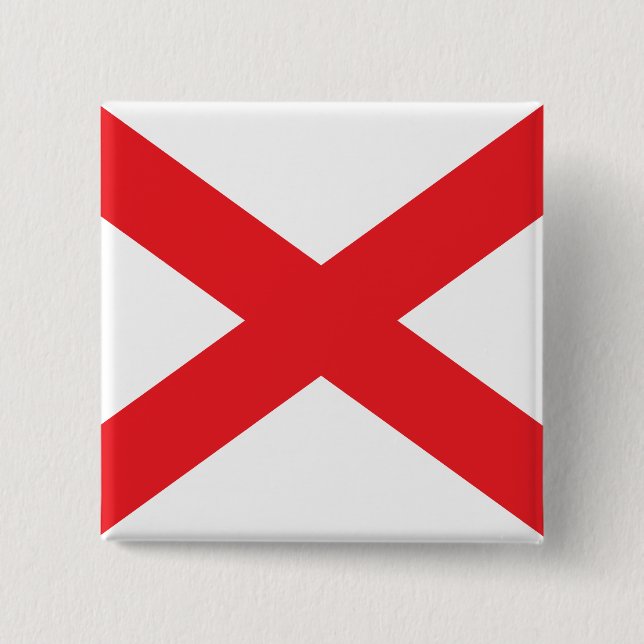 State of Alabama flag 15 Cm Square Badge (Front)