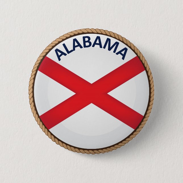 State of Alabama Flag Seal Button (Front)
