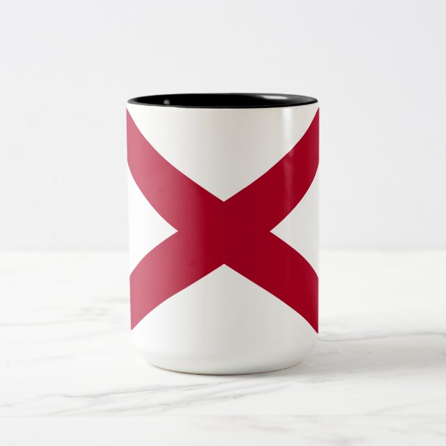 State of Alabama Flag Two-Tone Coffee Mug (Center)