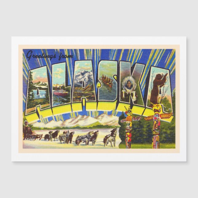 State of Alaska AK Vintage Large Letter Postcard (Front)
