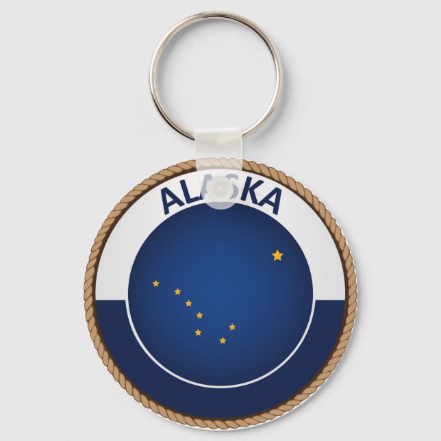 State of Alaska Flag Seal Key Ring (Front)