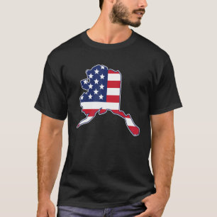 State of Alaska USA American Flag Patriotic T-Shirt