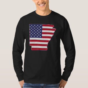 State of Arkansas USA American Flag Patriotic T-Shirt
