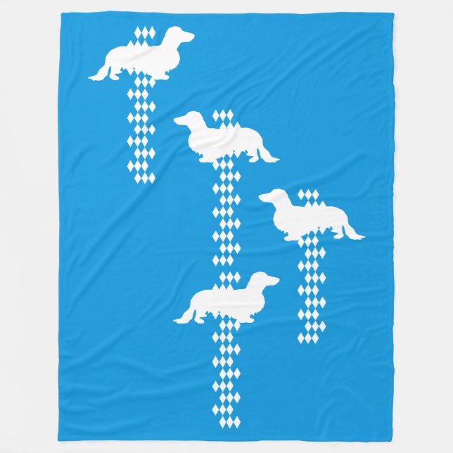 State Of Bavaria - Long-Haired Dachshund Fleece Blanket (Front)