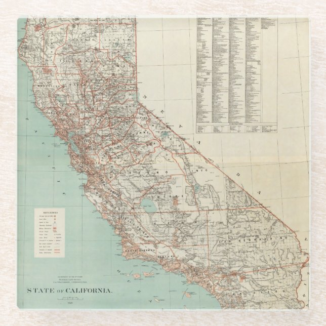 State of California 2 Glass Coaster (Front)