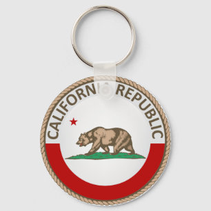 State of California Flag Seal Key Ring