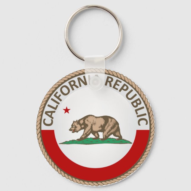 State of California Flag Seal Key Ring (Front)