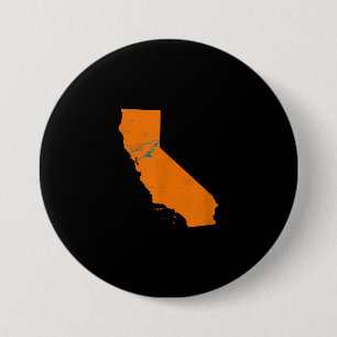 State Of Calinia With Shark Swimming Near San Jose 7.5 Cm Round Badge