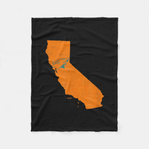 State Of Calinia With Shark Swimming Near San Jose Fleece Blanket
