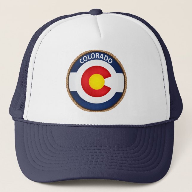 State of Colorado Flag Seal Trucker Hat (Front)