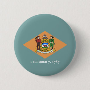 State of Delaware Flag 6 Cm Round Badge
