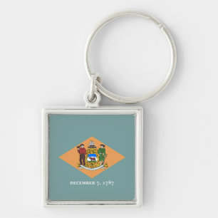 State of Delaware Flag Key Ring